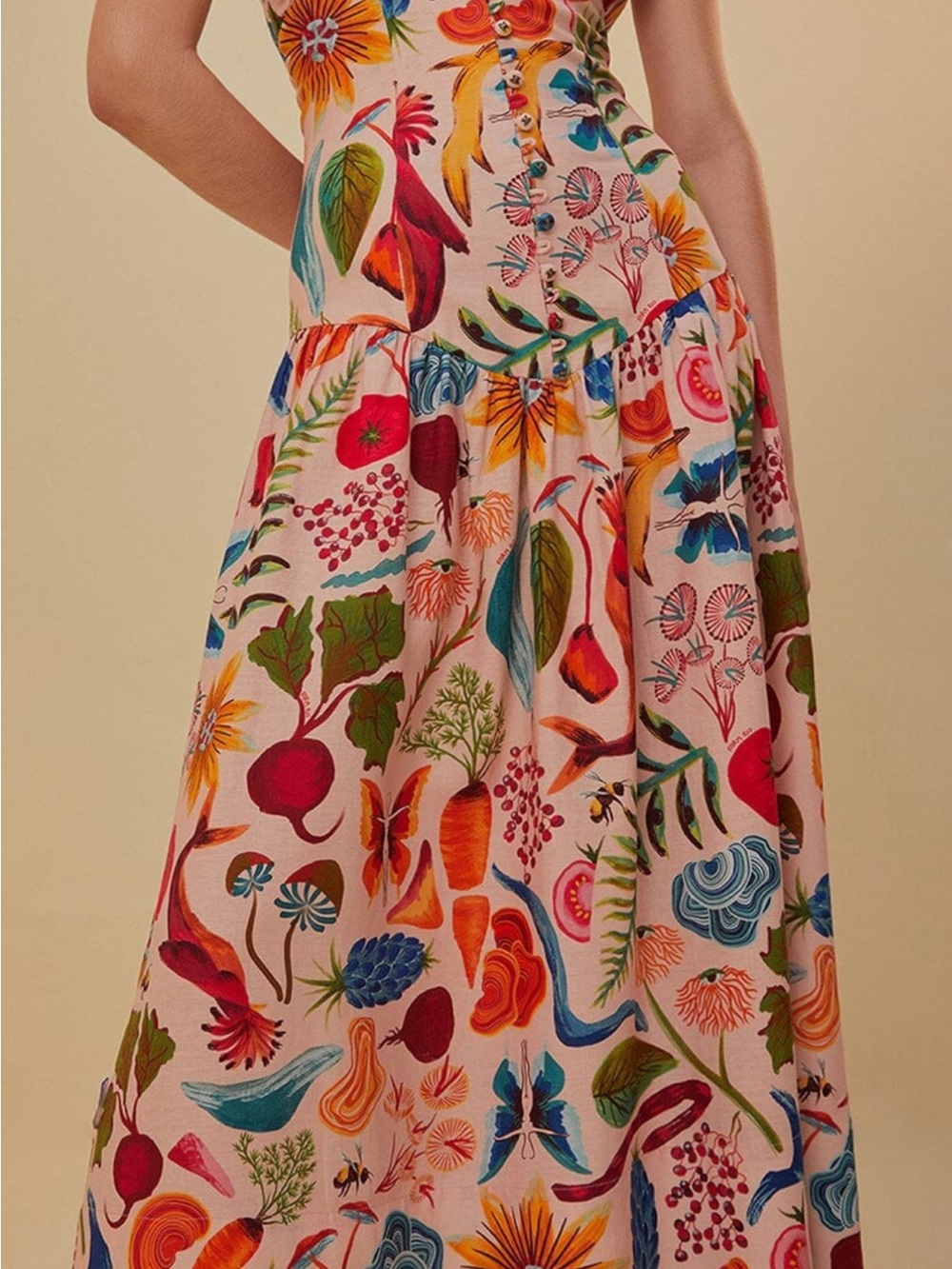 Farm Rio Printed Strapless Maxi Dress Size S - Picture 2 of 16